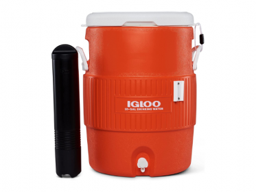 Termo Igloo 10 Galones 37,9 Litros Naranja con Portavasos