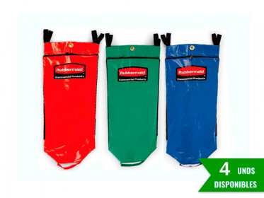 Set x 3 Bolsas de Vinilo Carro Limpieza Triple Rubbermaid - Con cono de Reciclaje FG9T930100