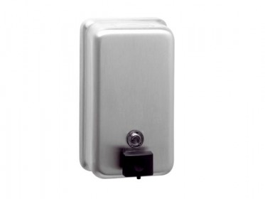 Dispensador de Jabn Liquido Acero Inoxidable Vertical Bobrick B-2111 