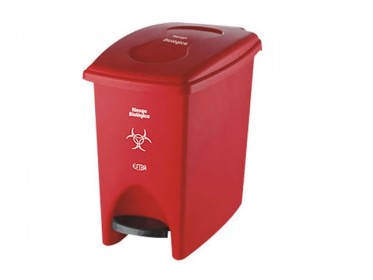 Papelera Pedal 10 Litros Rojo Residuos Peligrosos Marca Estra 4-1002483
