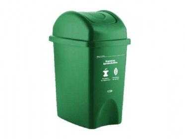 Papelera Tapa Vaivn 10 Litros Verde Residuos Orgnicos y Aprovechables Estra 4-104250