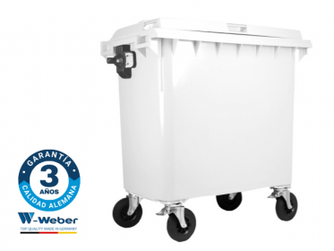 Contenedor de Basura con ruedas 770 Litros Blanco Weber