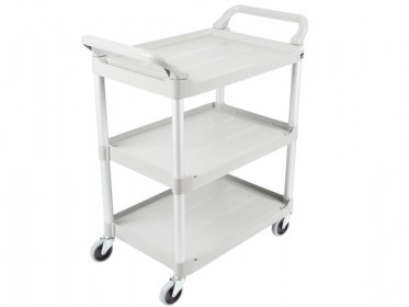 Carro de Servicio Abierto Tres Estantes (300 Libras) Blanco FG409100OWHT     