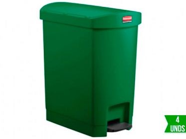 Papelera de Pedal Slim Jim Step-On 30 Litros Verde Rubbermaid 1883583