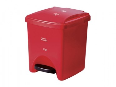 Papelera Pedal 20 Litros Rojo Residuos Peligrosos Marca Estra 4-1002152