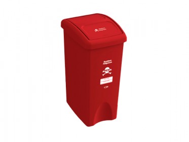 Papelera con Tapa Vaivn  53 Litros Rojo (Residuos Peligrosos) Estra 4-1002178
